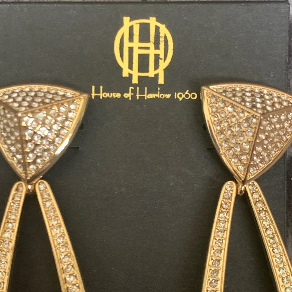 House Of Harlow Gold Tone Mesa Door Knocker Earrings